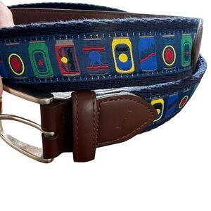 NWT Tommy Bahama Beer Can Beverage Cans Multicolored Blue Belt Mens size S 30-32